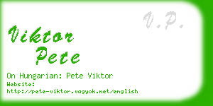 viktor pete business card